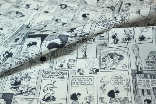 Algodón estampado comic Mafalda